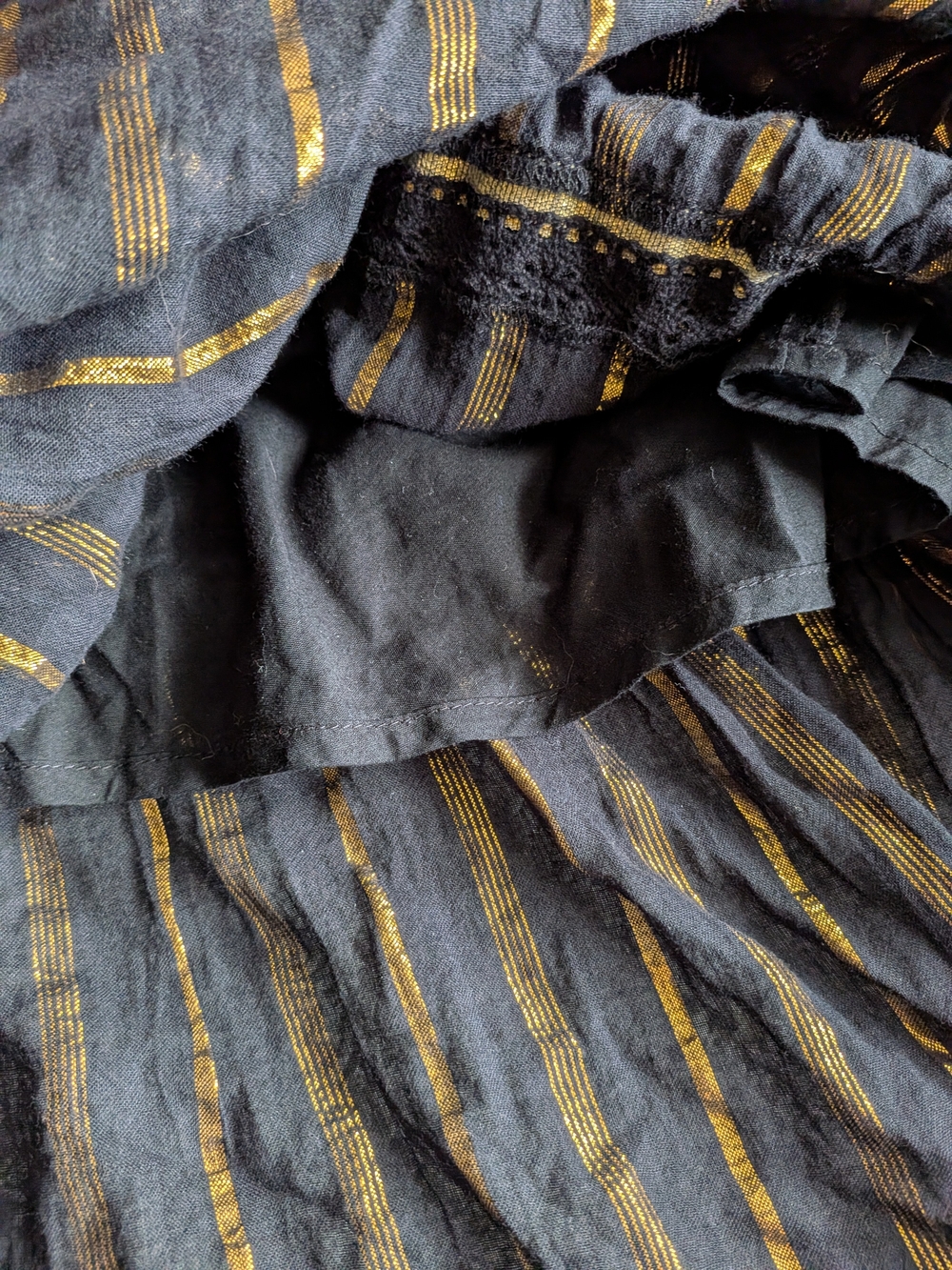 🌼B2G1🌼 VENUS Black Strapless Dress with Gold and Floral Accents - Picture 4 of 9
